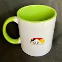 Kaffeebecher aus Keramik weiß/grün 2