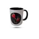Kaffeebecher aus Keramik weiß/schwarz 1